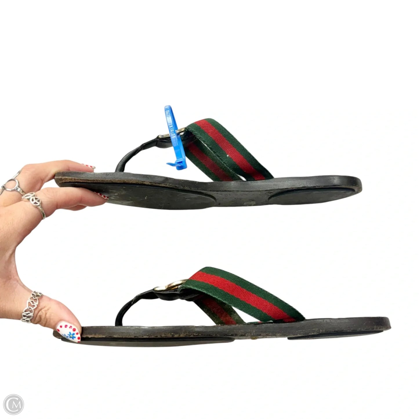 Sandals Luxury Designer By Gucci In Black, Size: 7.5