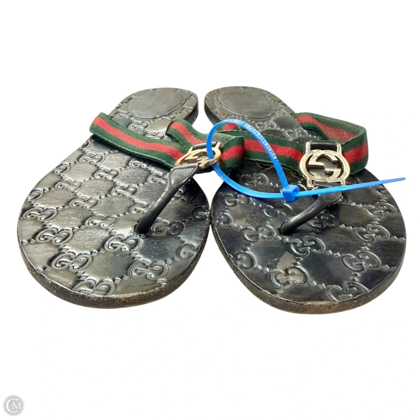 Sandals Luxury Designer By Gucci In Black, Size: 7.5