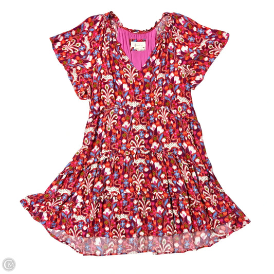 Dress Casual Midi By Anthropologie In Floral Print, Size: L
