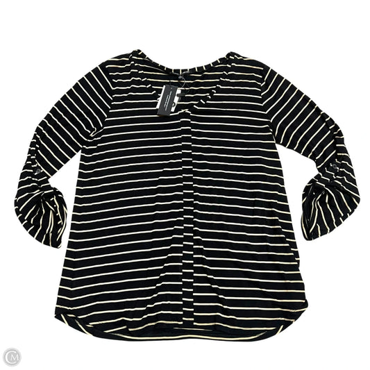 Top Long Sleeve By Cable And Gauge In Black & Tan, Size: Xl