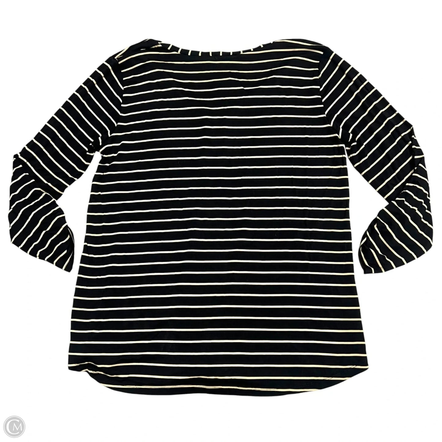 Top Long Sleeve By Cable And Gauge In Black & Tan, Size: Xl
