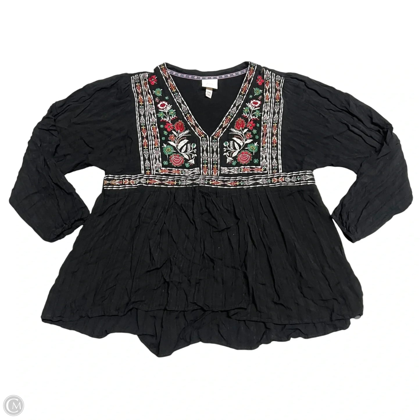 Top Long Sleeve By Knox Rose In Black, Size: Xxl