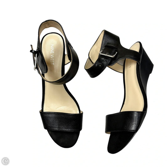 Sandals Heels Kitten By Nine West In Black, Size: 7.5