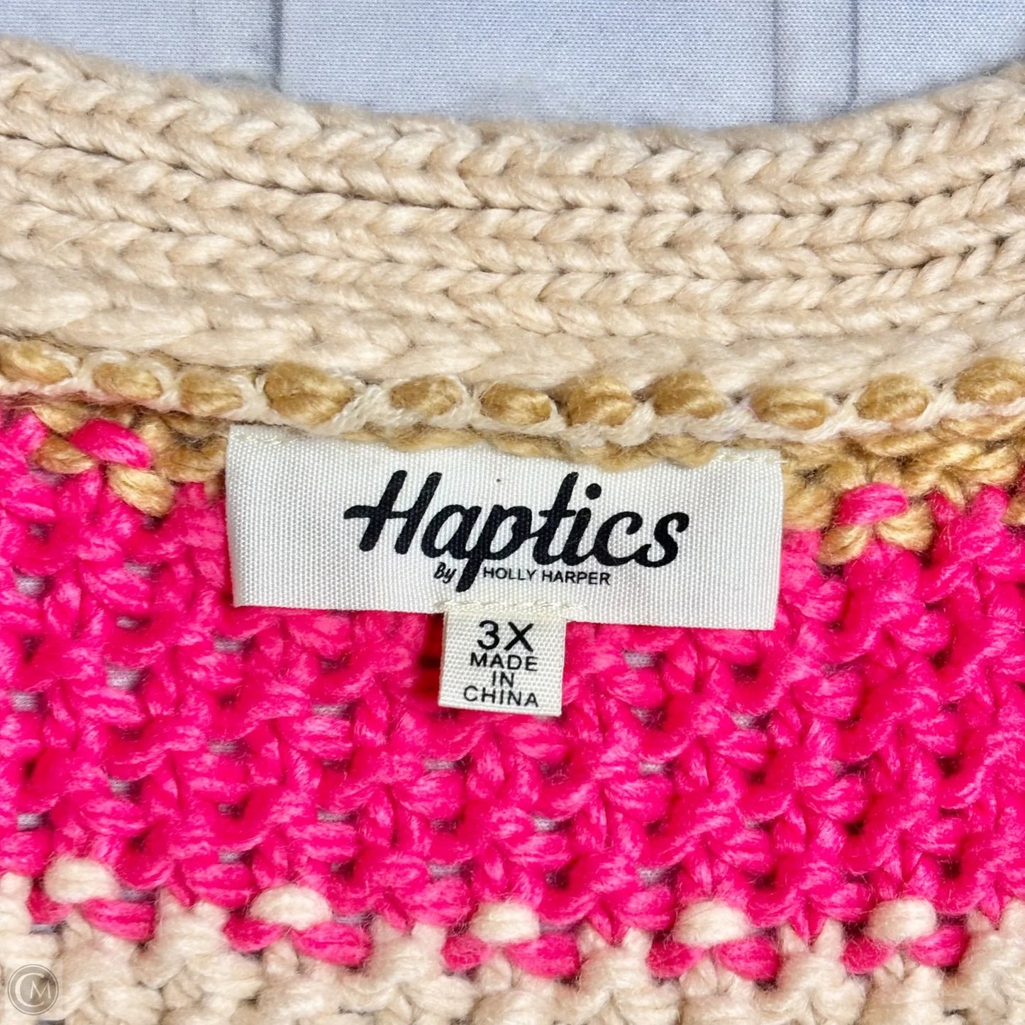 Sweater Cardigan By Haptics In Striped Pattern, Size: 3x