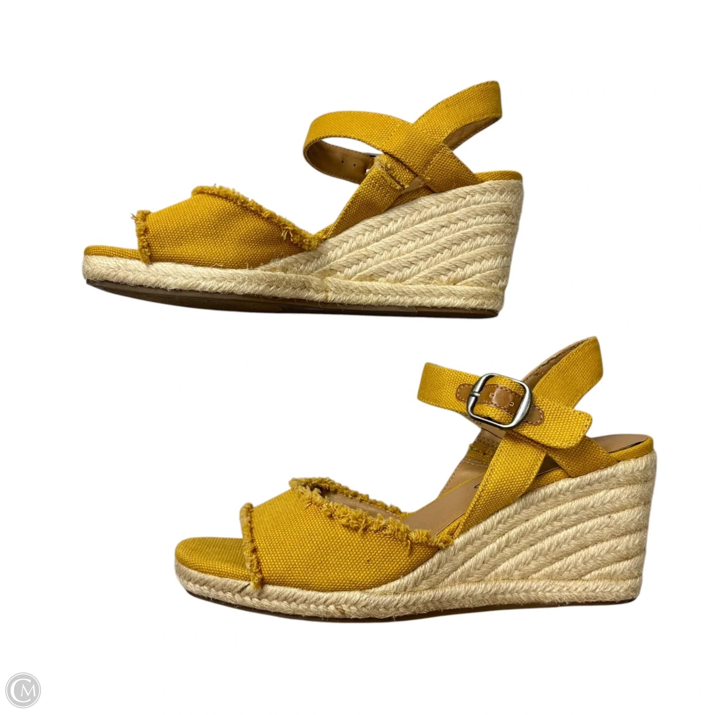 Sandals Heels Wedge By Lucky Brand In Yellow, Size: 7