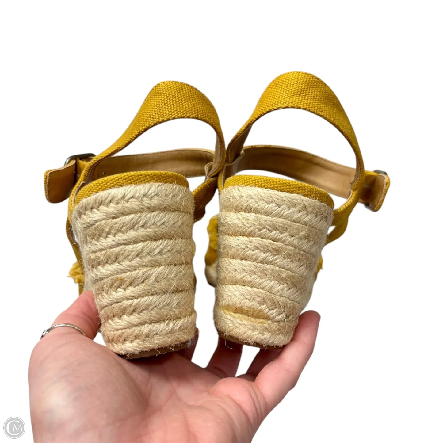 Sandals Heels Wedge By Lucky Brand In Yellow, Size: 7