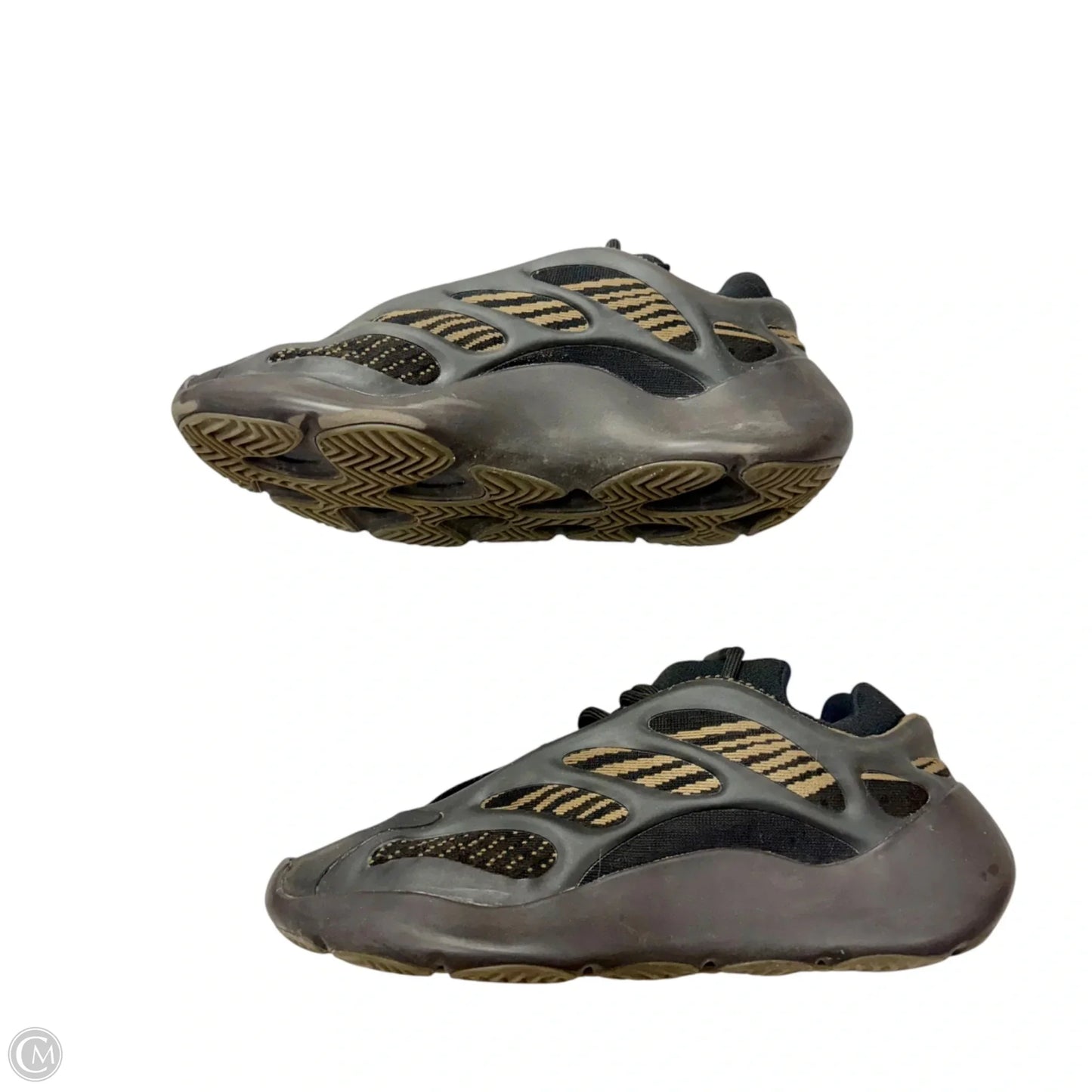 Shoes Luxury Designer By Yeezy In Black & Brown, Size: 9.5
