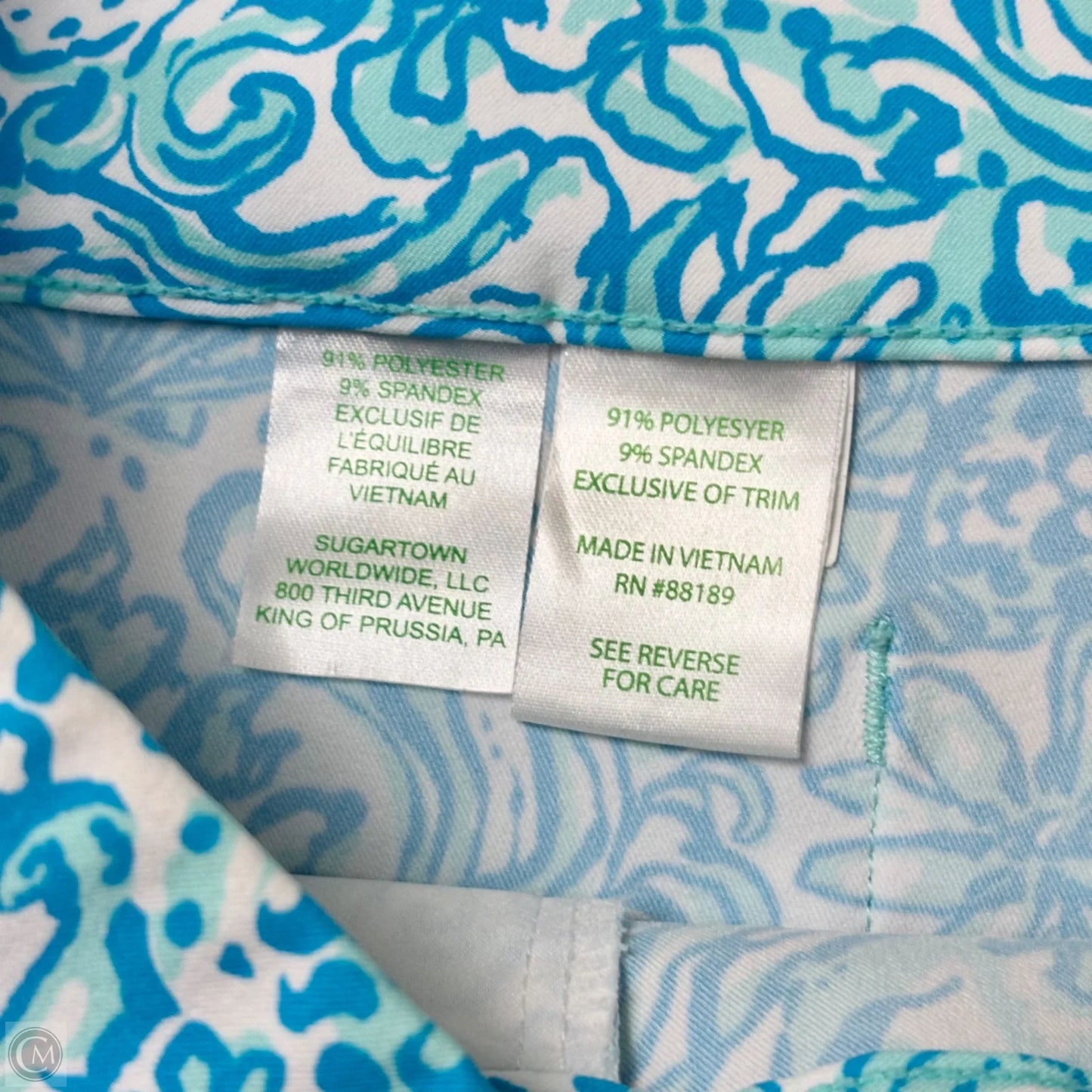 Shorts Designer By Lilly Pulitzer In Blue & White, Size: L