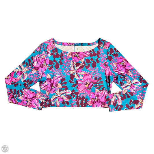 Top Long Sleeve Designer By Lilly Pulitzer In Blue & Purple, Size: Xl