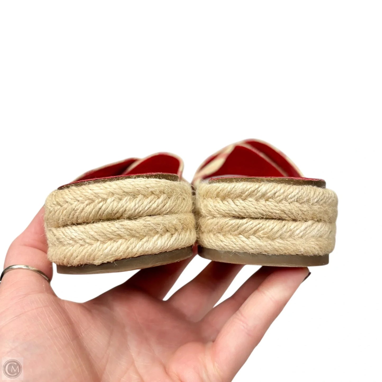 Sandals Flats By Vince Camuto In Cream & Red, Size: 6.5