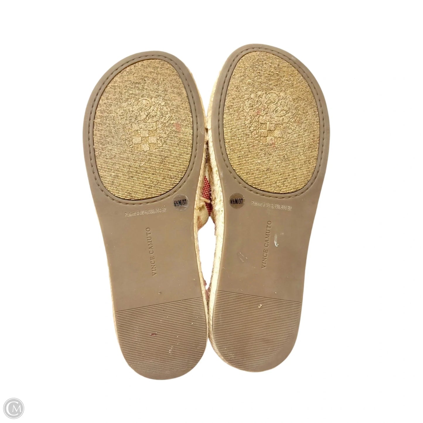 Sandals Flats By Vince Camuto In Cream & Red, Size: 6.5