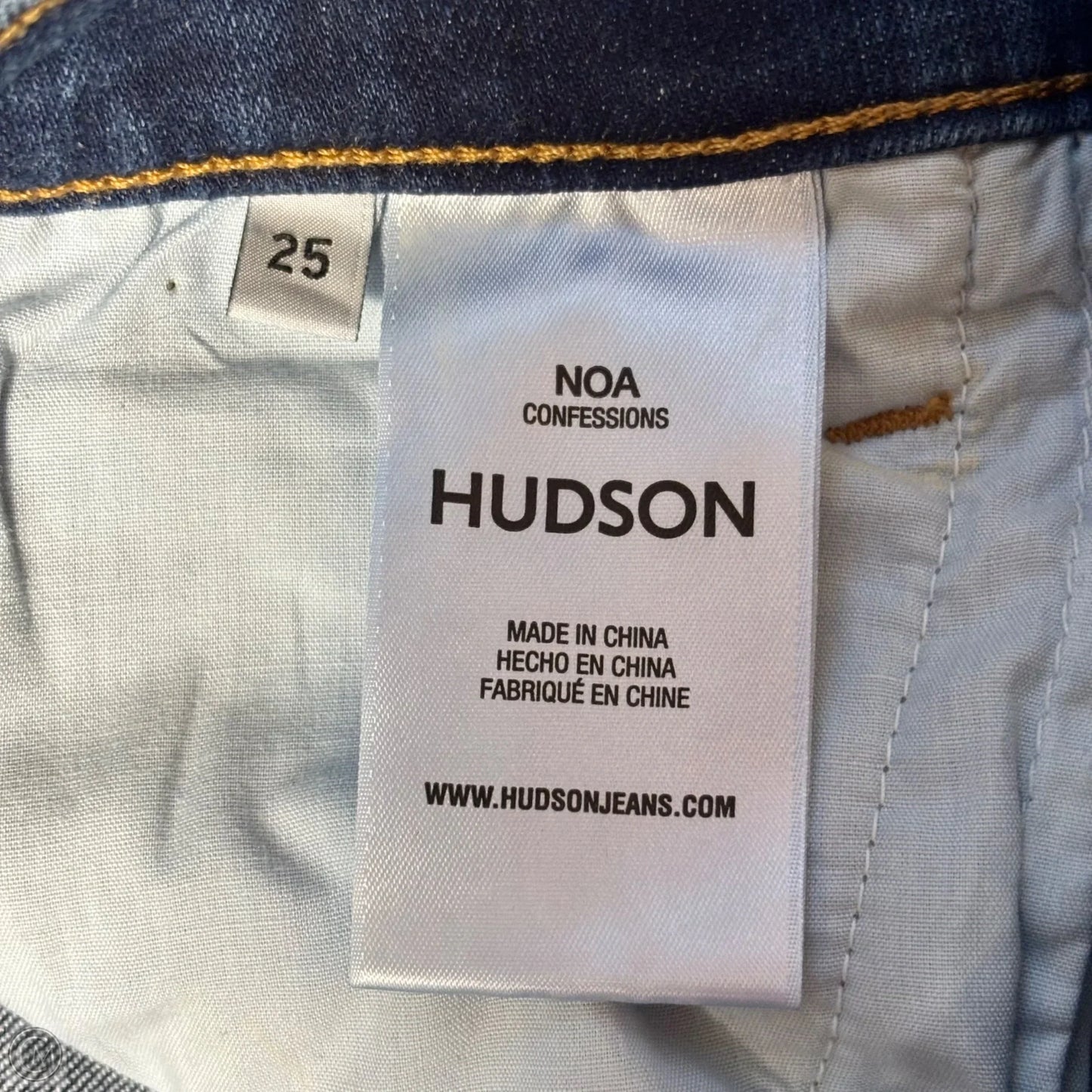Jeans Straight By Hudson In Blue Denim, Size: 2