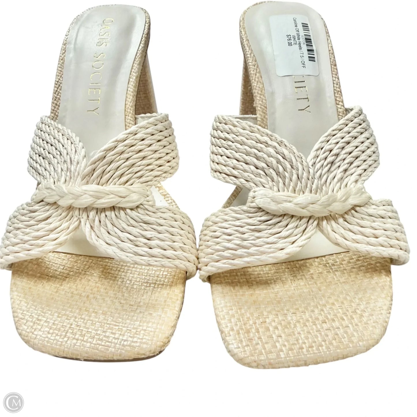 Sandals Heels Block By Oasis Society In Cream, Size: 7.5