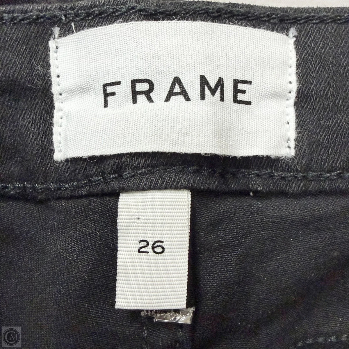 Jeans Skinny By Frame In Black Denim, Size: 2