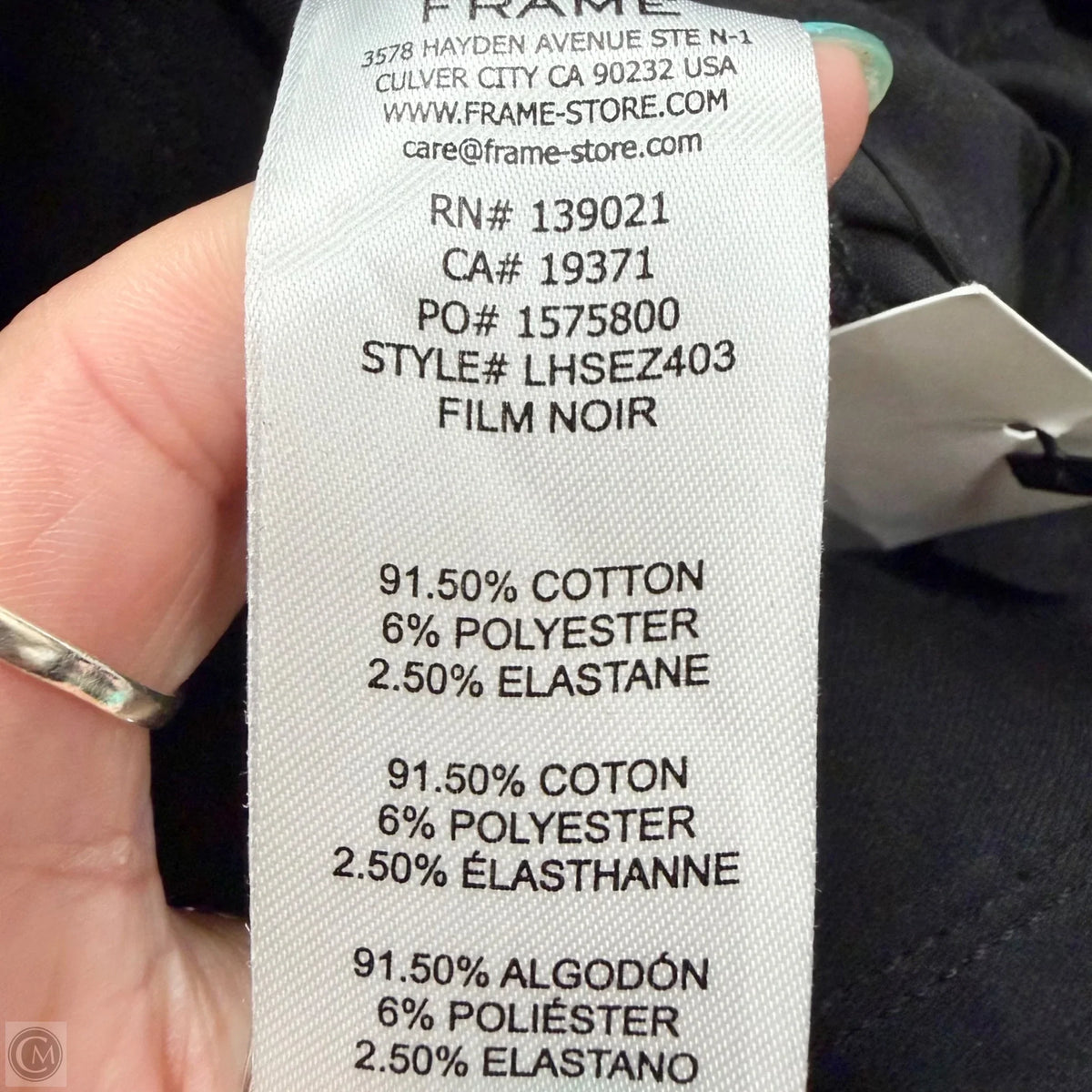 Jeans Skinny By Frame In Black Denim, Size: 2