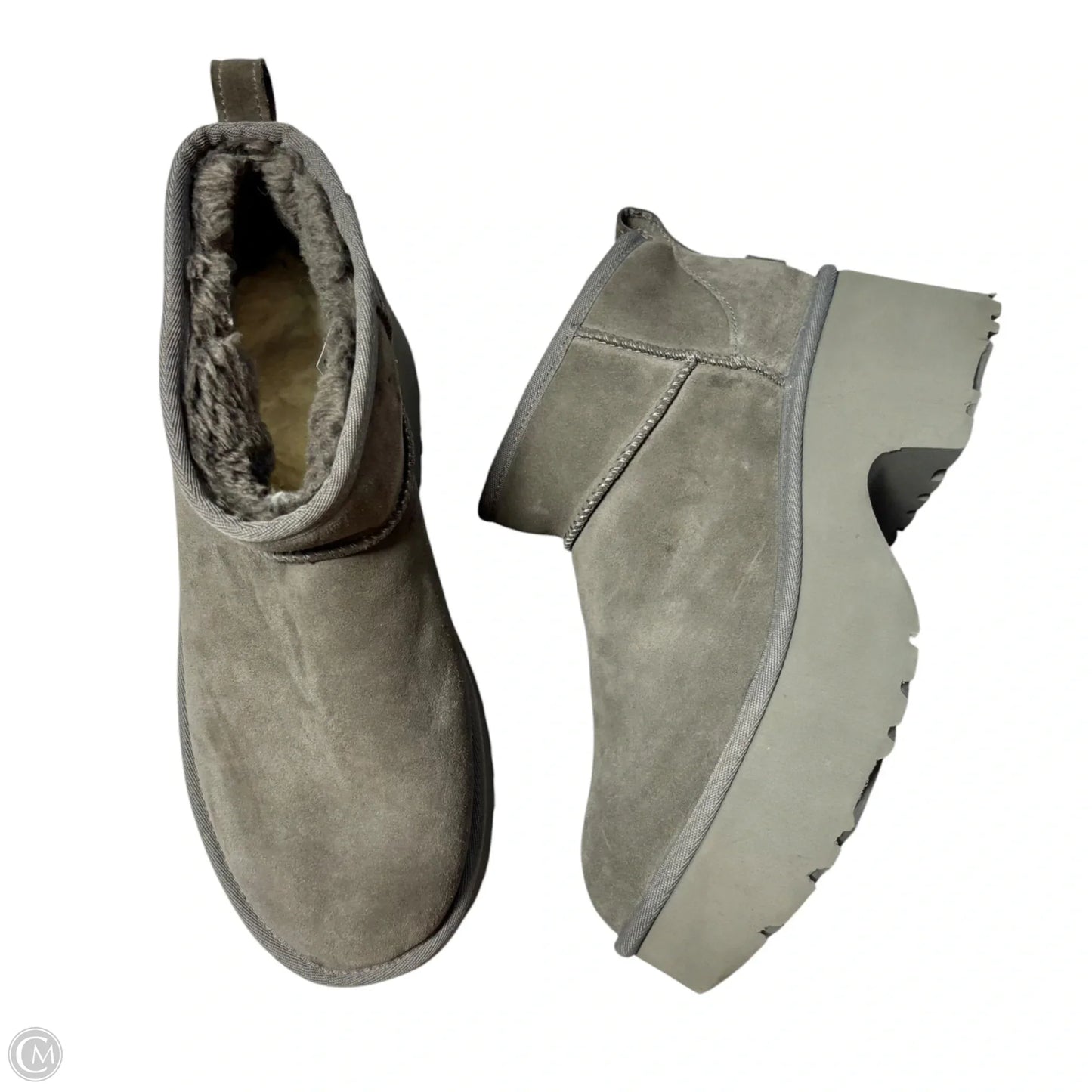 Boots Designer By Ugg In Grey, Size: 11