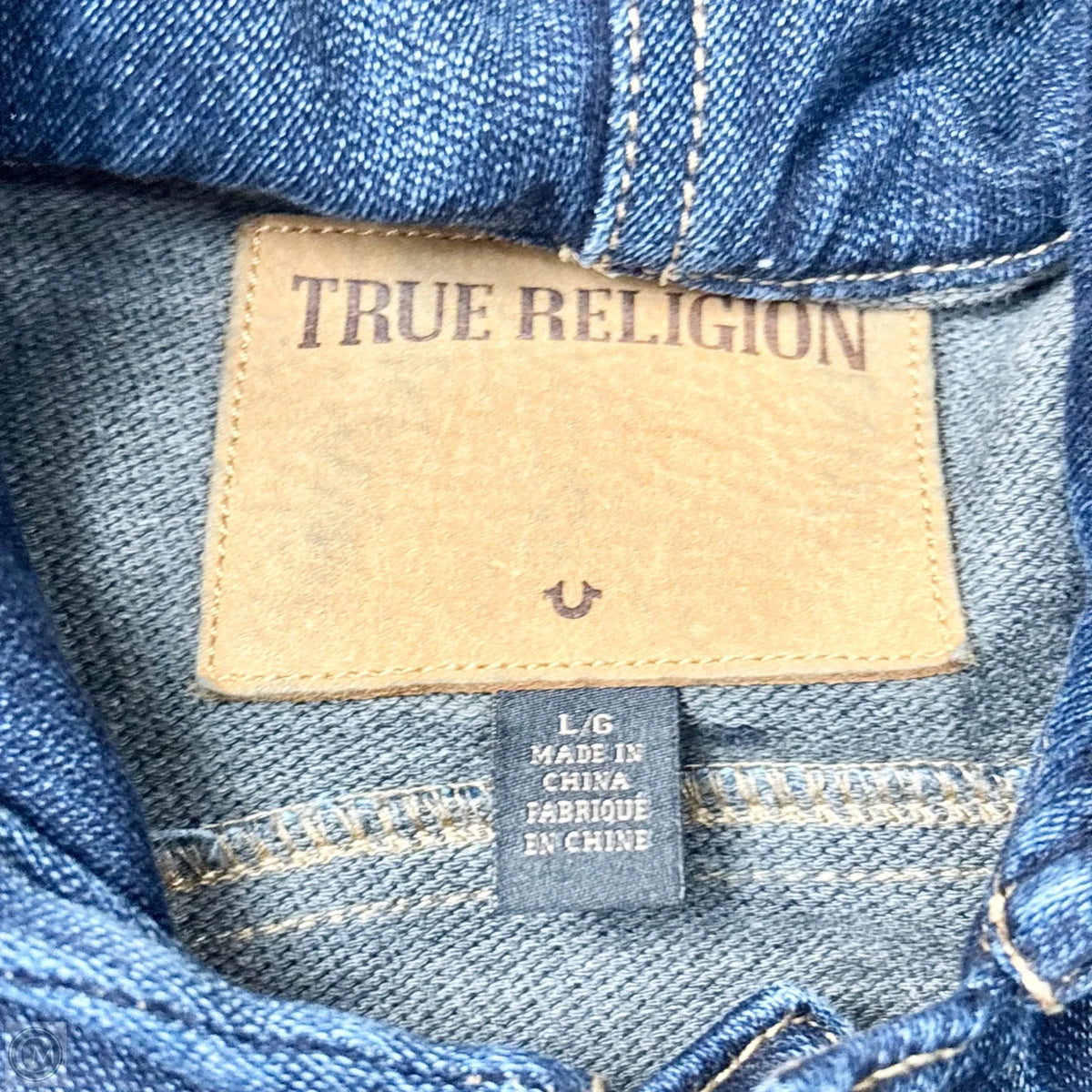 Jacket Denim By True Religion In Blue Denim, Size: L