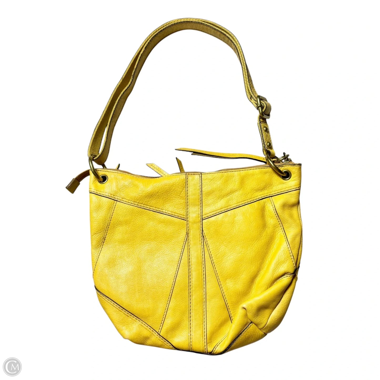 Handbag Leather By Fossil, Size: Medium