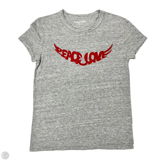 Top Short Sleeve By Zadig And Voltaire In Grey, Size: Xs