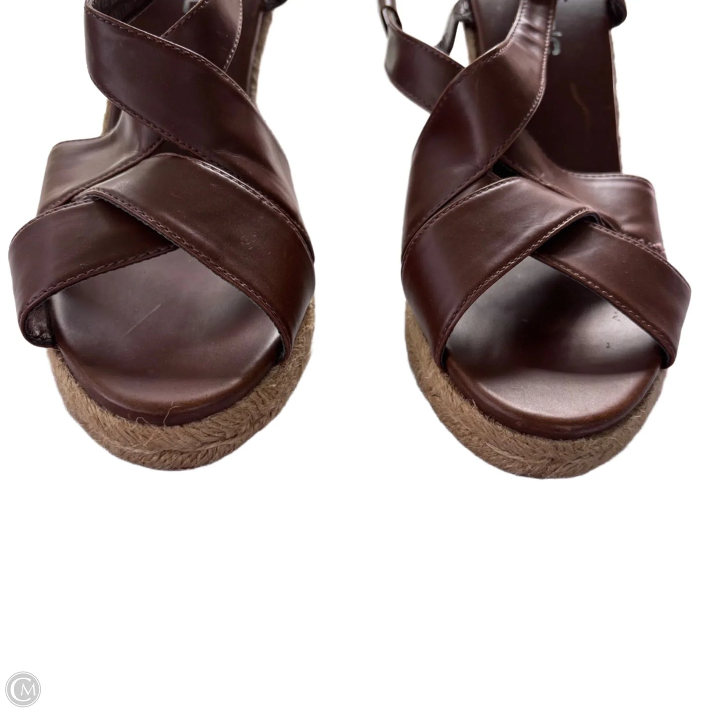 Sandals Heels Wedge By Chicos In Brown, Size: 7