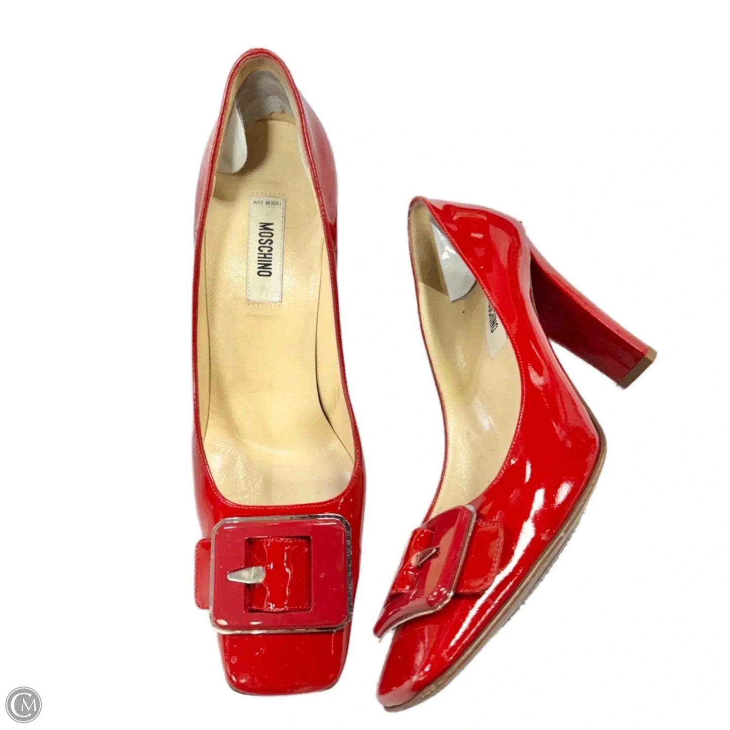 Shoes Luxury Designer By Moschino In Red, Size: 8.5