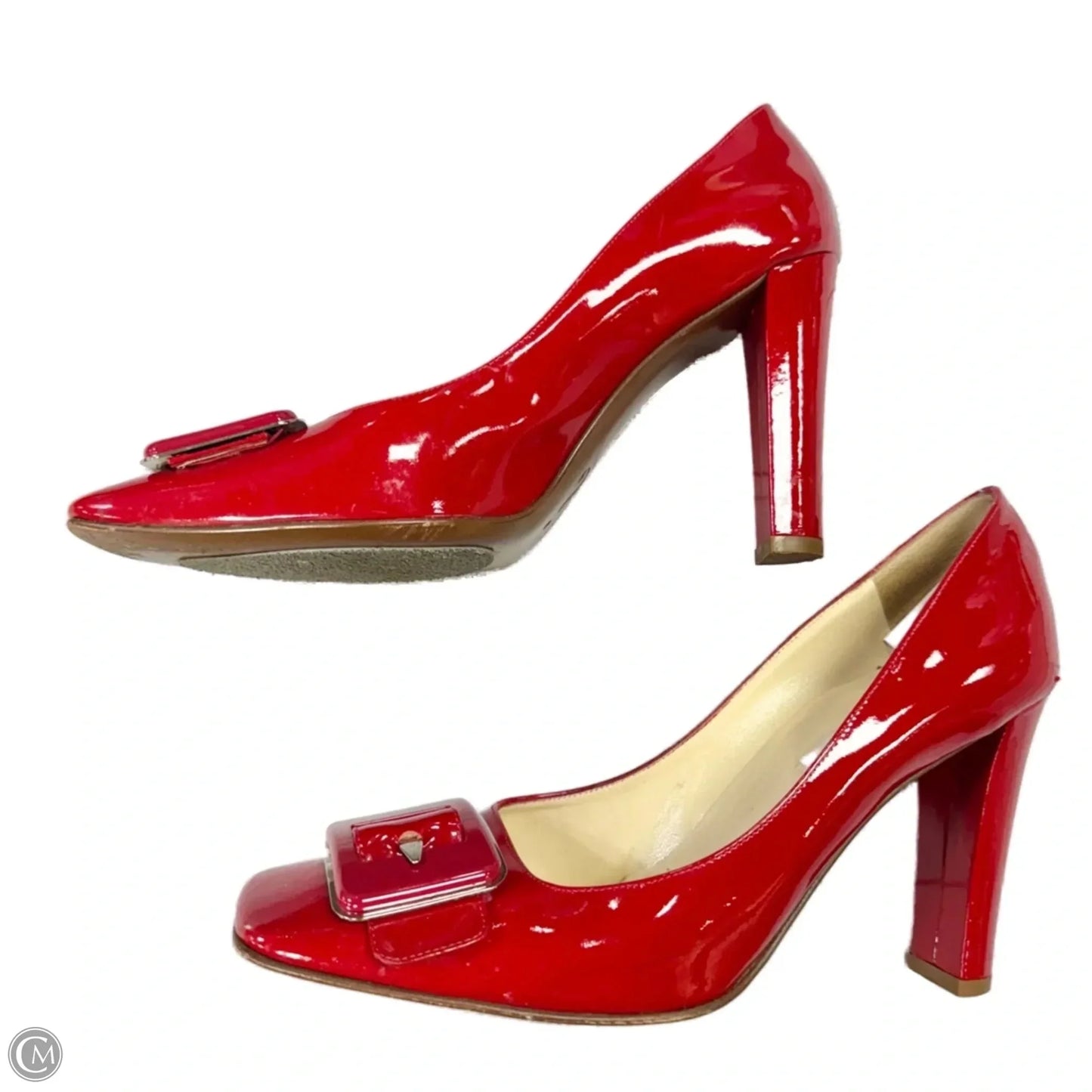 Shoes Luxury Designer By Moschino In Red, Size: 8.5