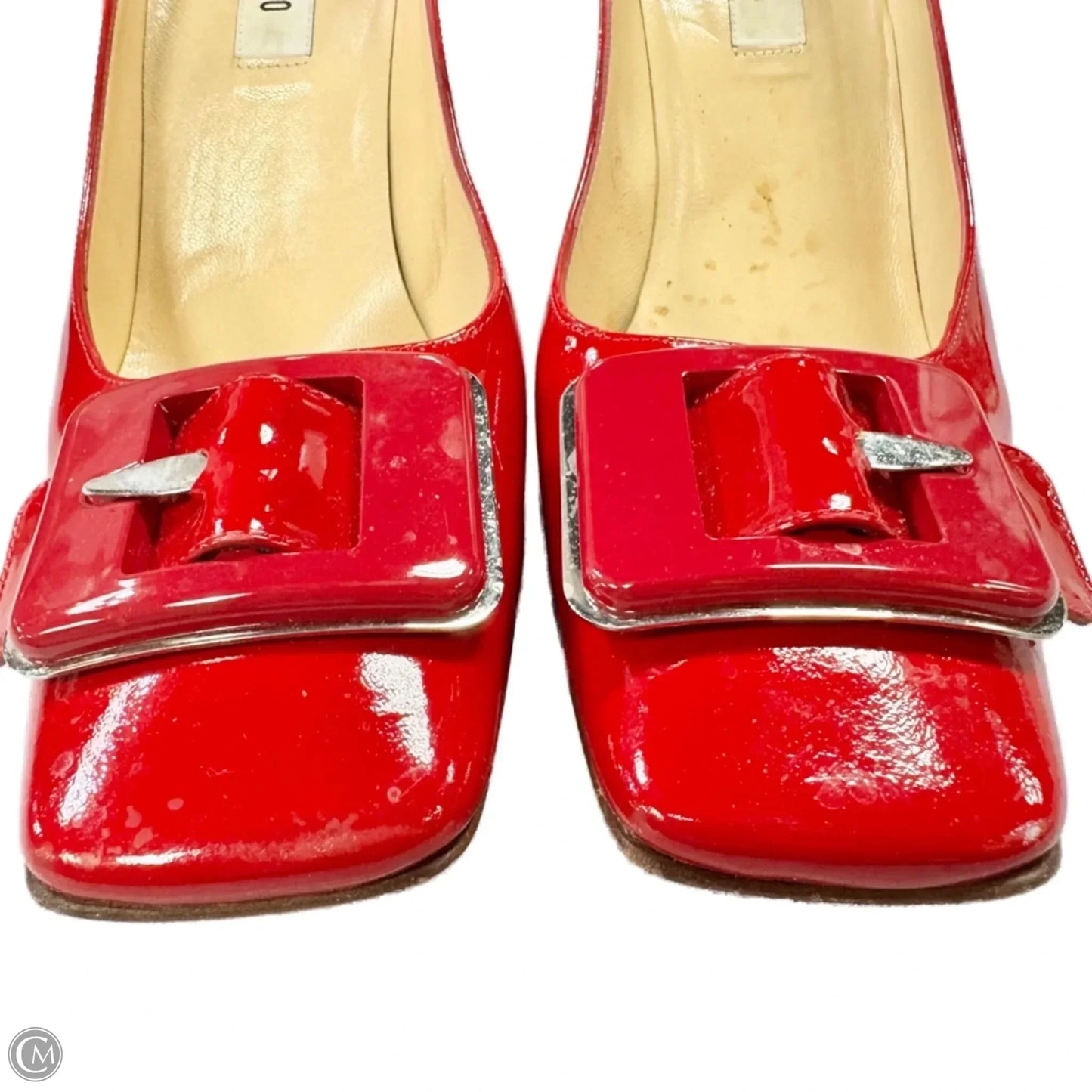 Shoes Luxury Designer By Moschino In Red, Size: 8.5