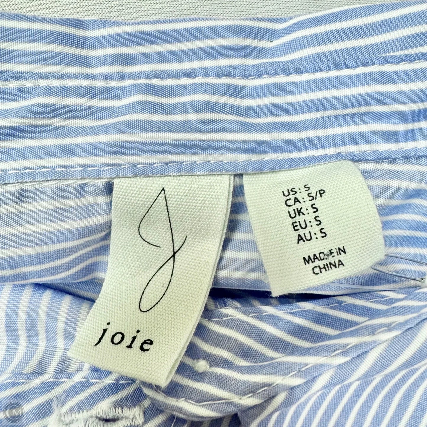 Top Long Sleeve By Joie In Blue & White, Size: S