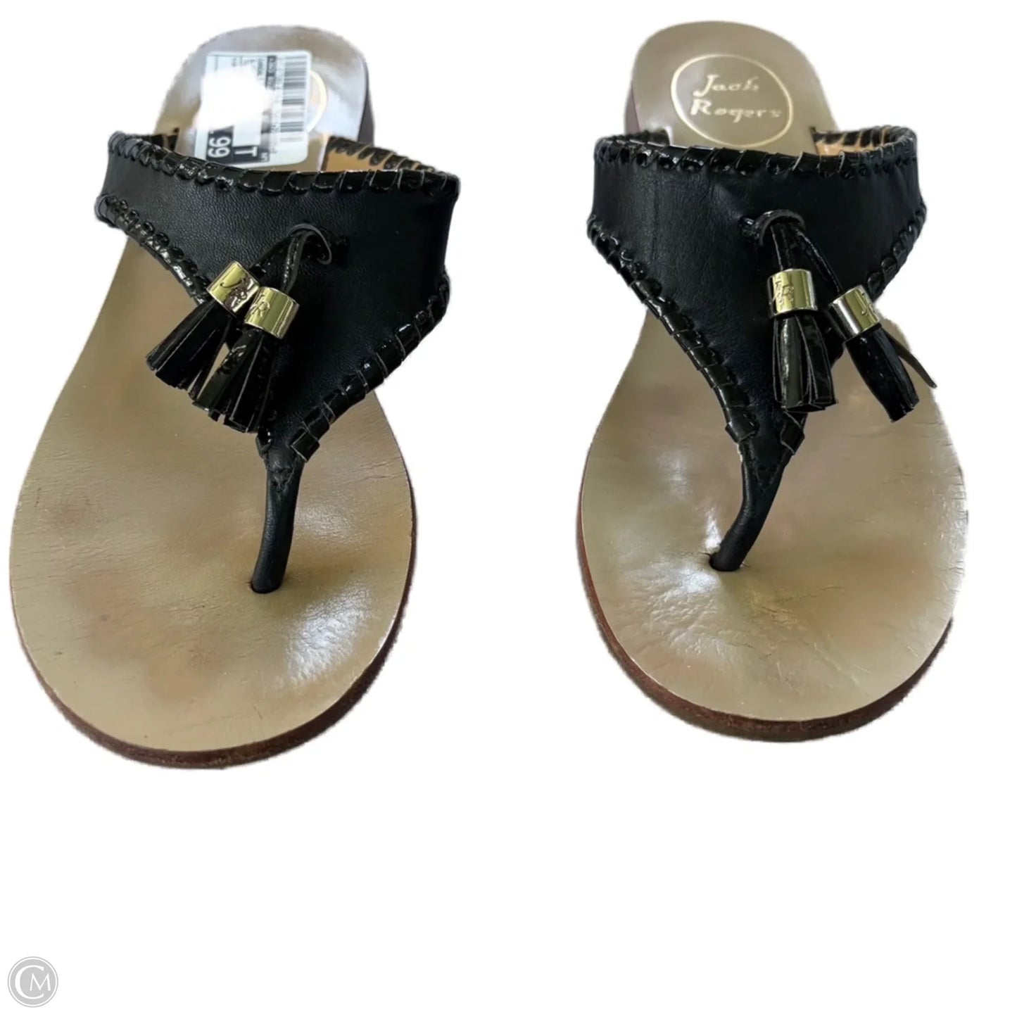 Sandals Flip Flops By Jack Rogers In Black & Tan, Size: 7