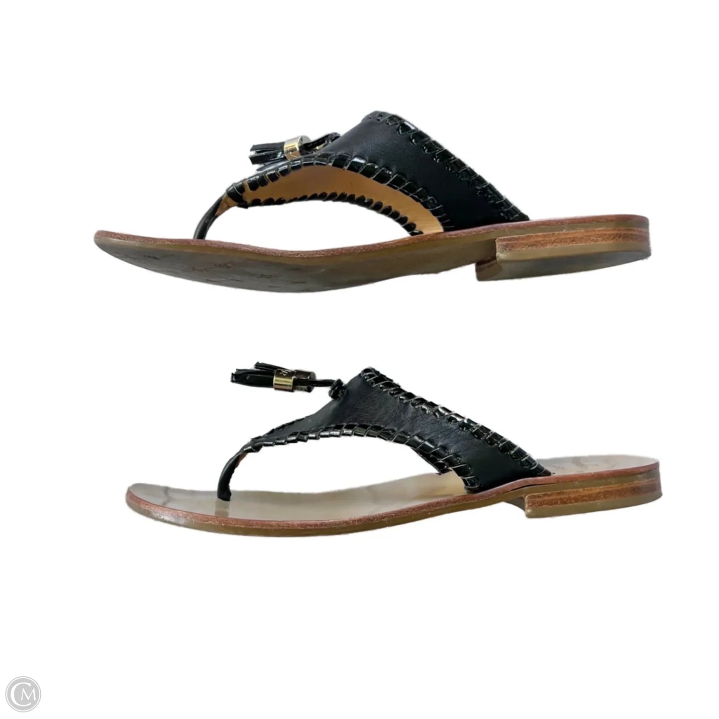 Sandals Flip Flops By Jack Rogers In Black & Tan, Size: 7