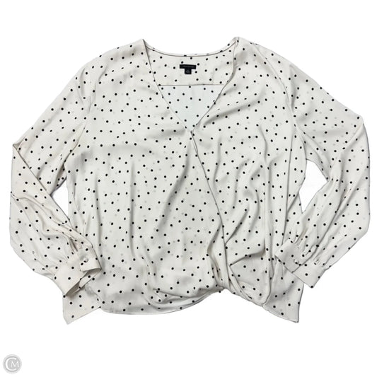 Blouse Long Sleeve By Ann Taylor In White, Size: Xl