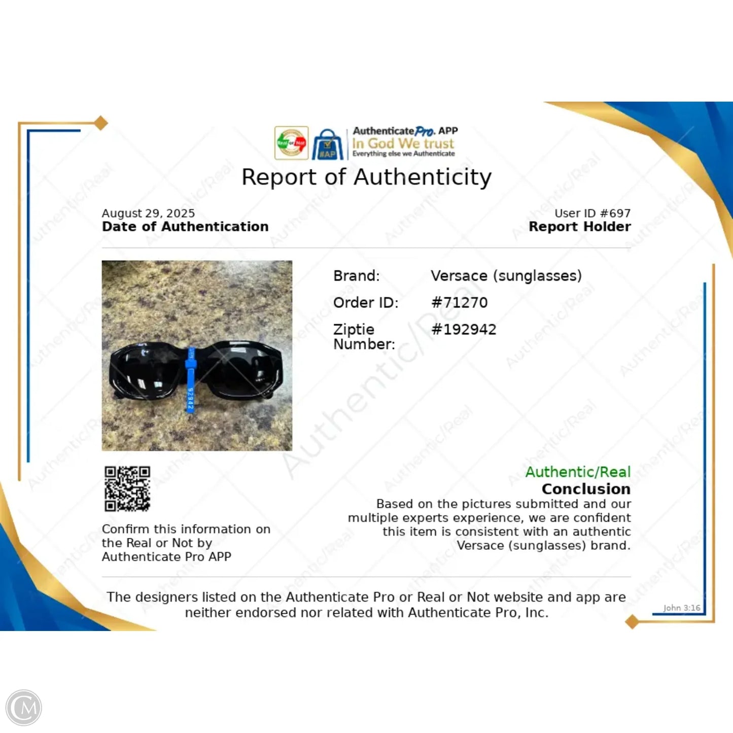 Sunglasses Luxury Designer By Versace