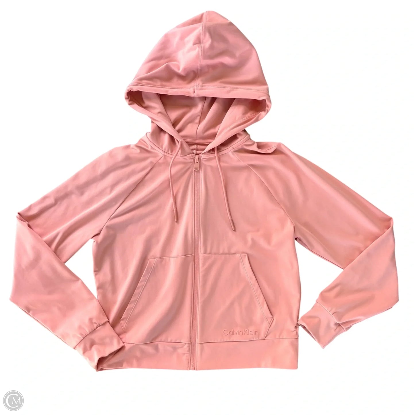 Athletic Sweatshirt Hoodie By Calvin Klein In Pink, Size: S