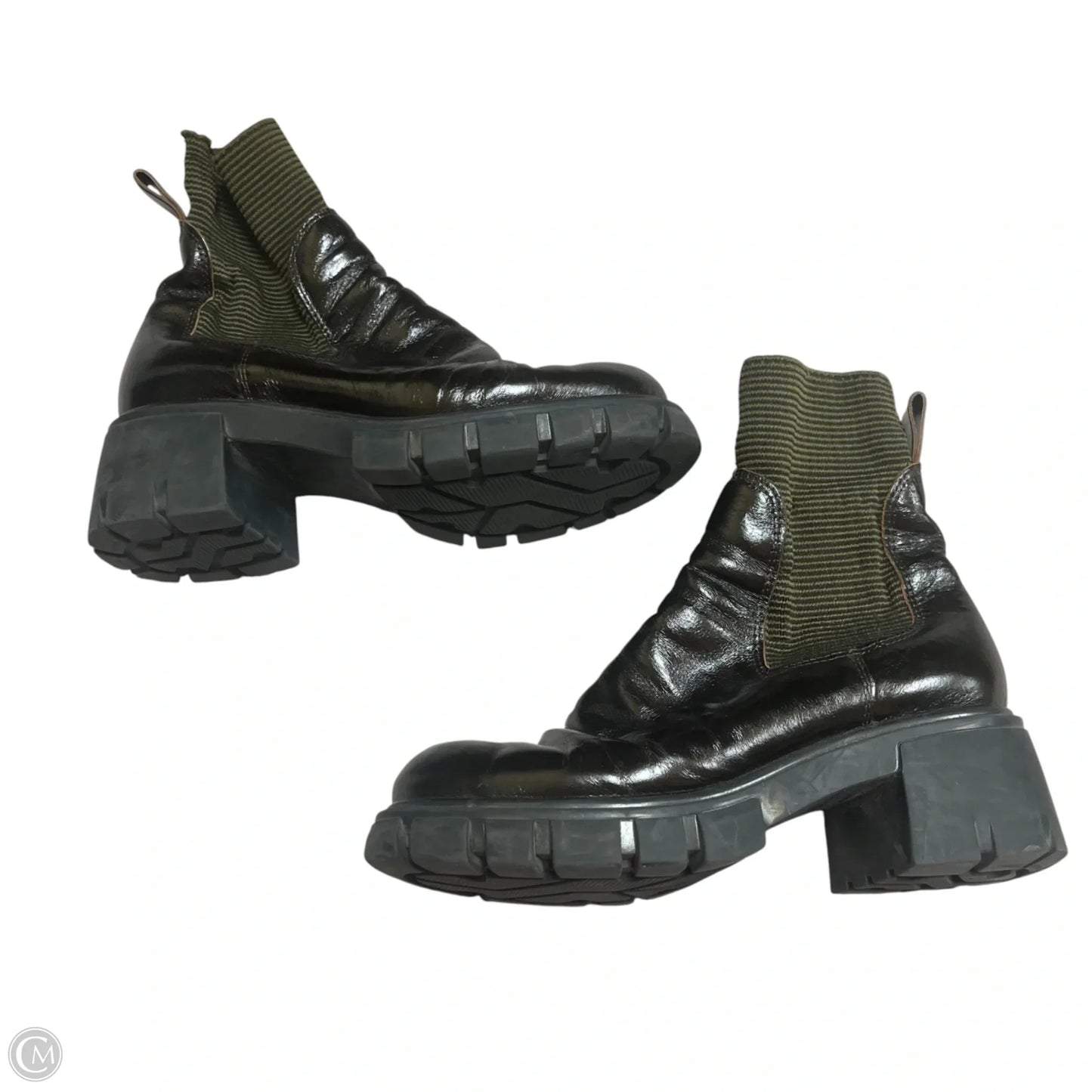 Boots Combat In Brown & Green, Size: 5.5