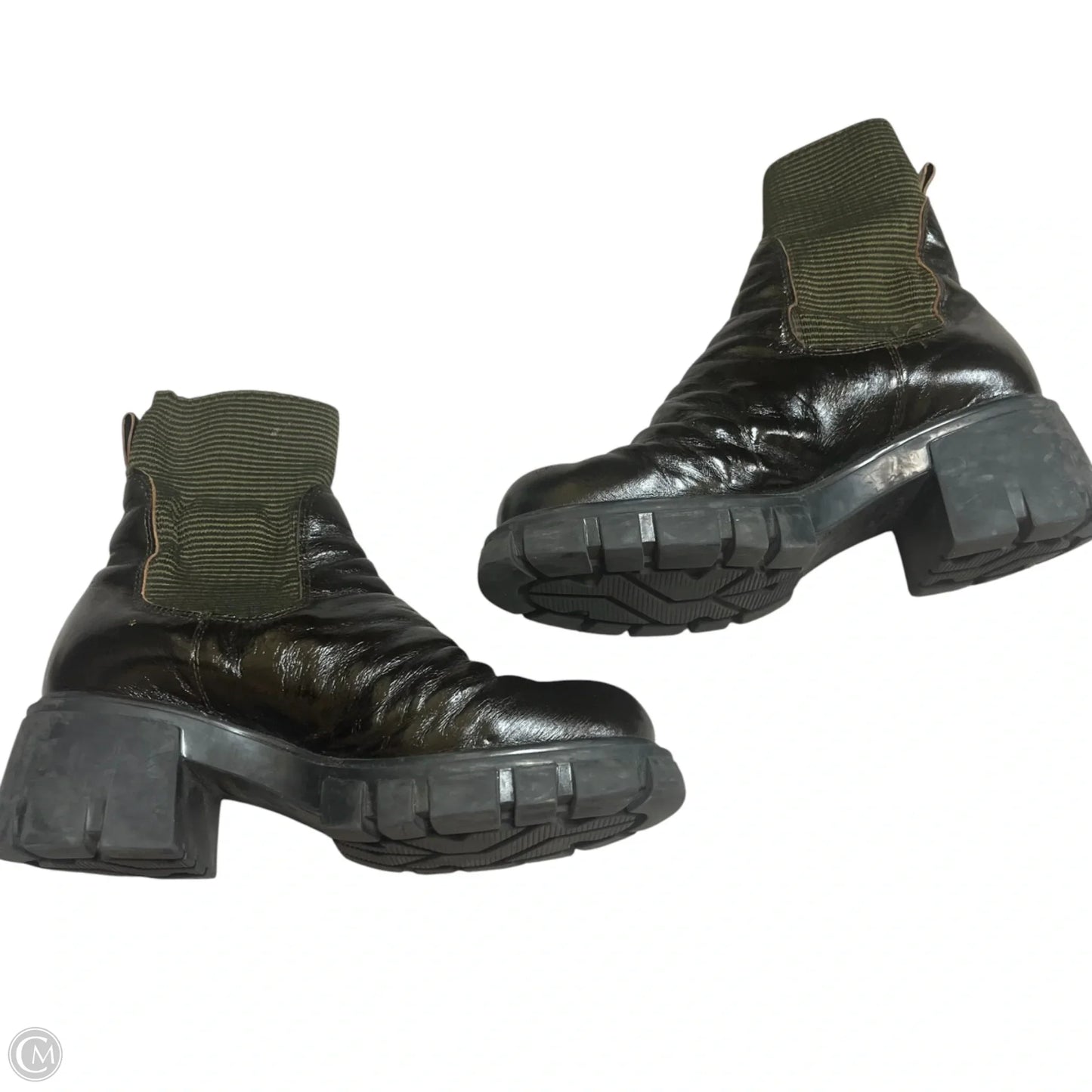 Boots Combat In Brown & Green, Size: 5.5