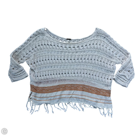 Sweater Short Sleeve By Free People In Cream & Orange, Size: Xs