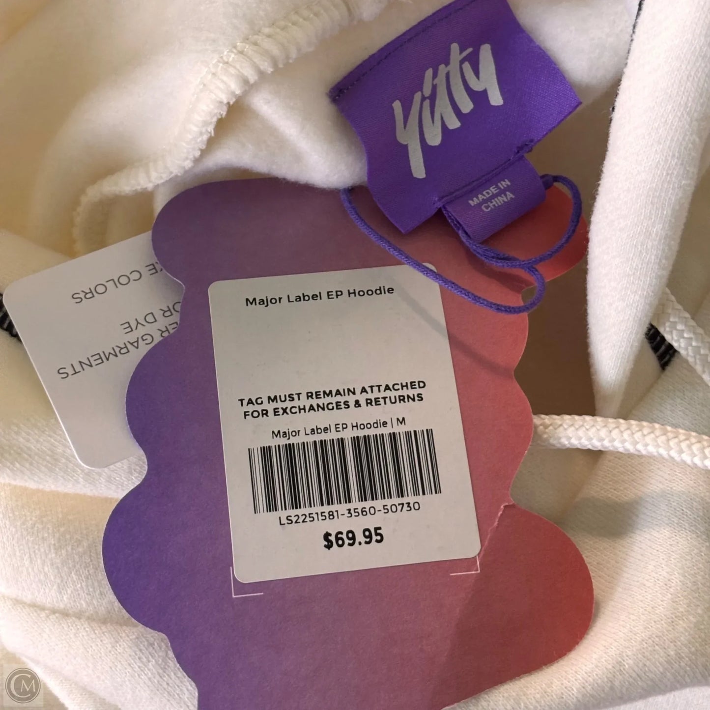 Sweatshirt Hoodie By Yitty In Cream, Size: M