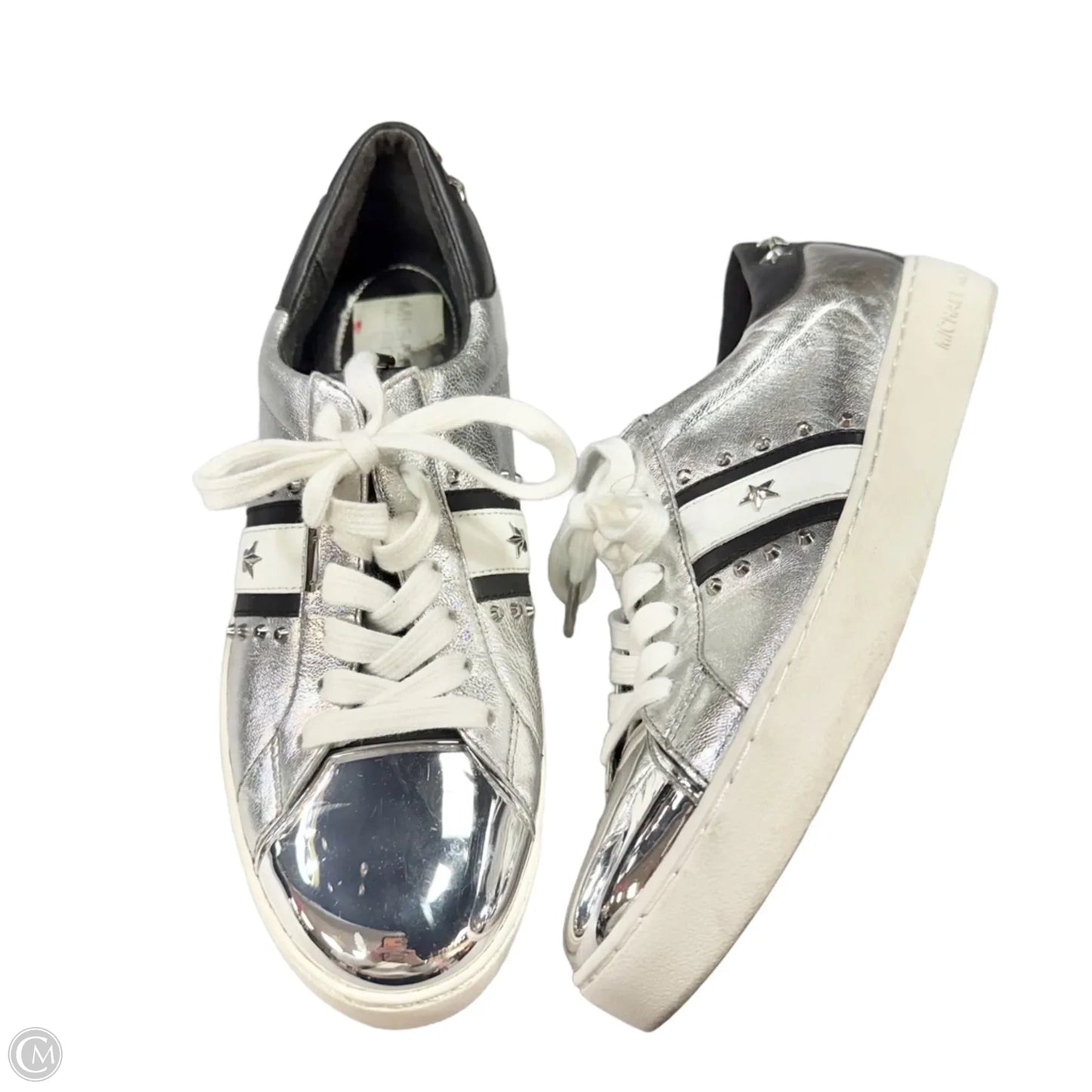 Shoes Sneakers By Michael By Michael Kors In Silver, Size: 9
