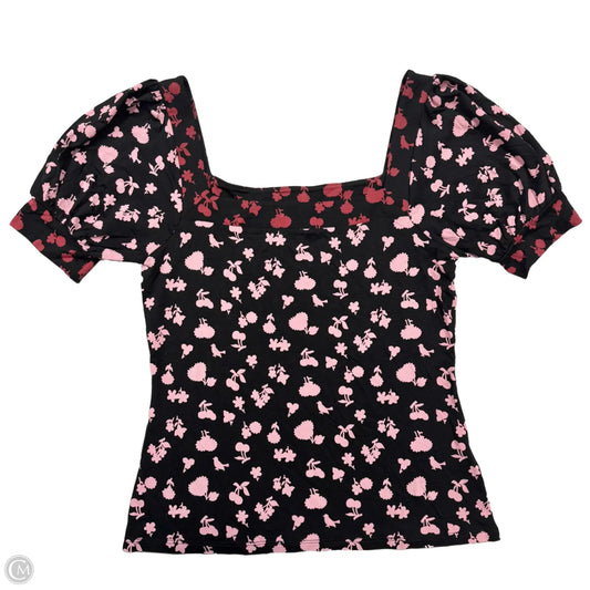 Top Short Sleeve By Boden In Black & Red, Size: M