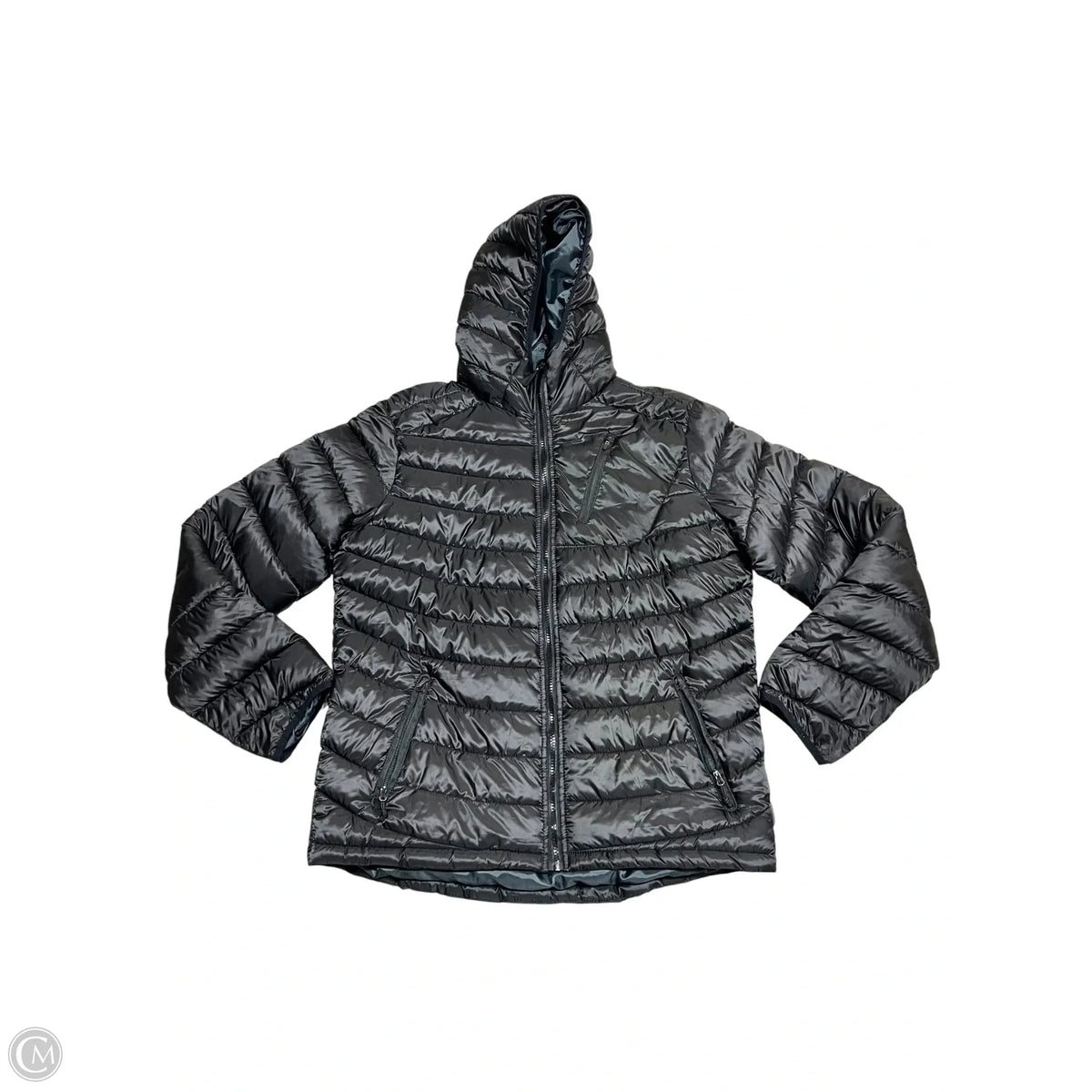 Coat Puffer & Quilted By Excelled In Black, Size: L