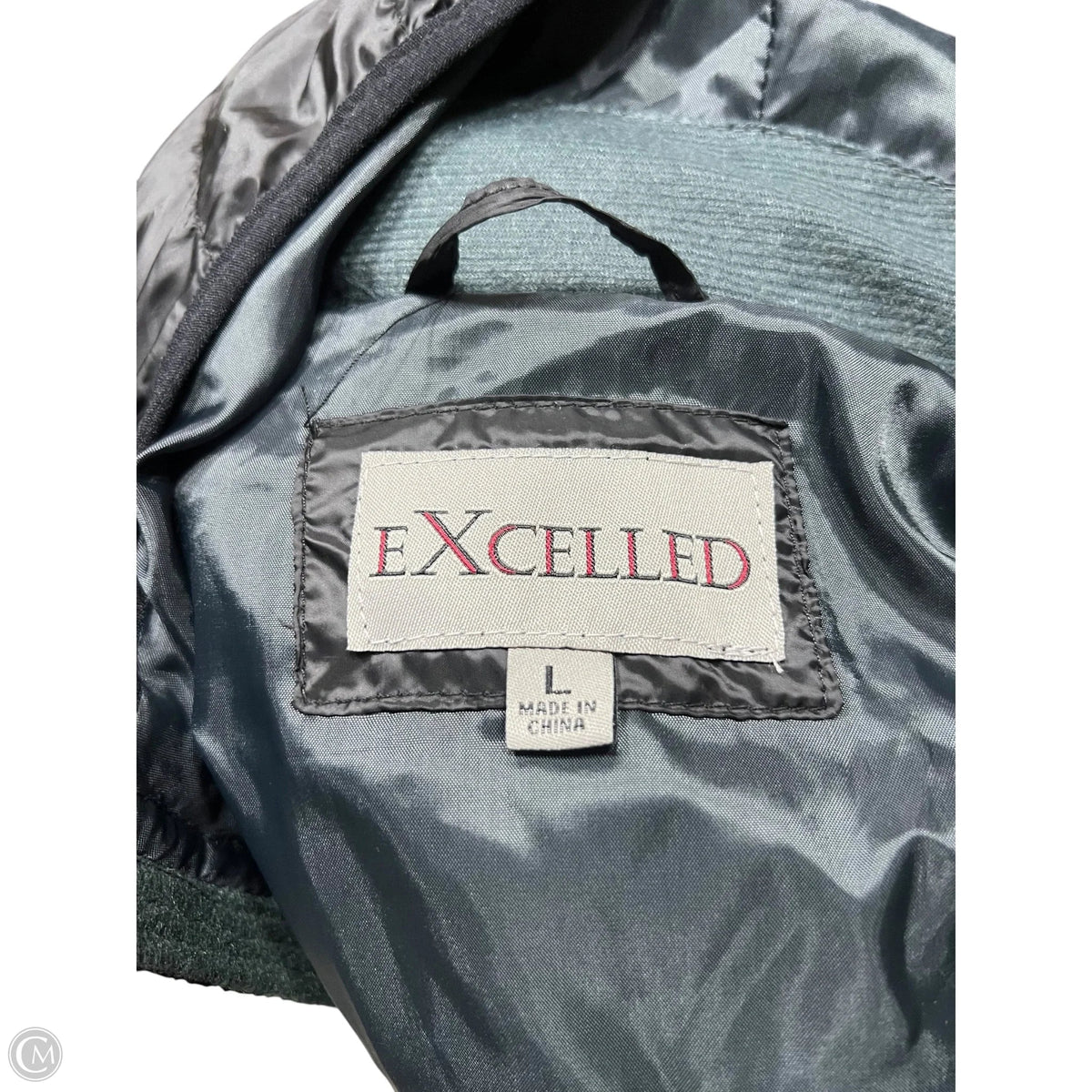 Coat Puffer & Quilted By Excelled In Black, Size: L