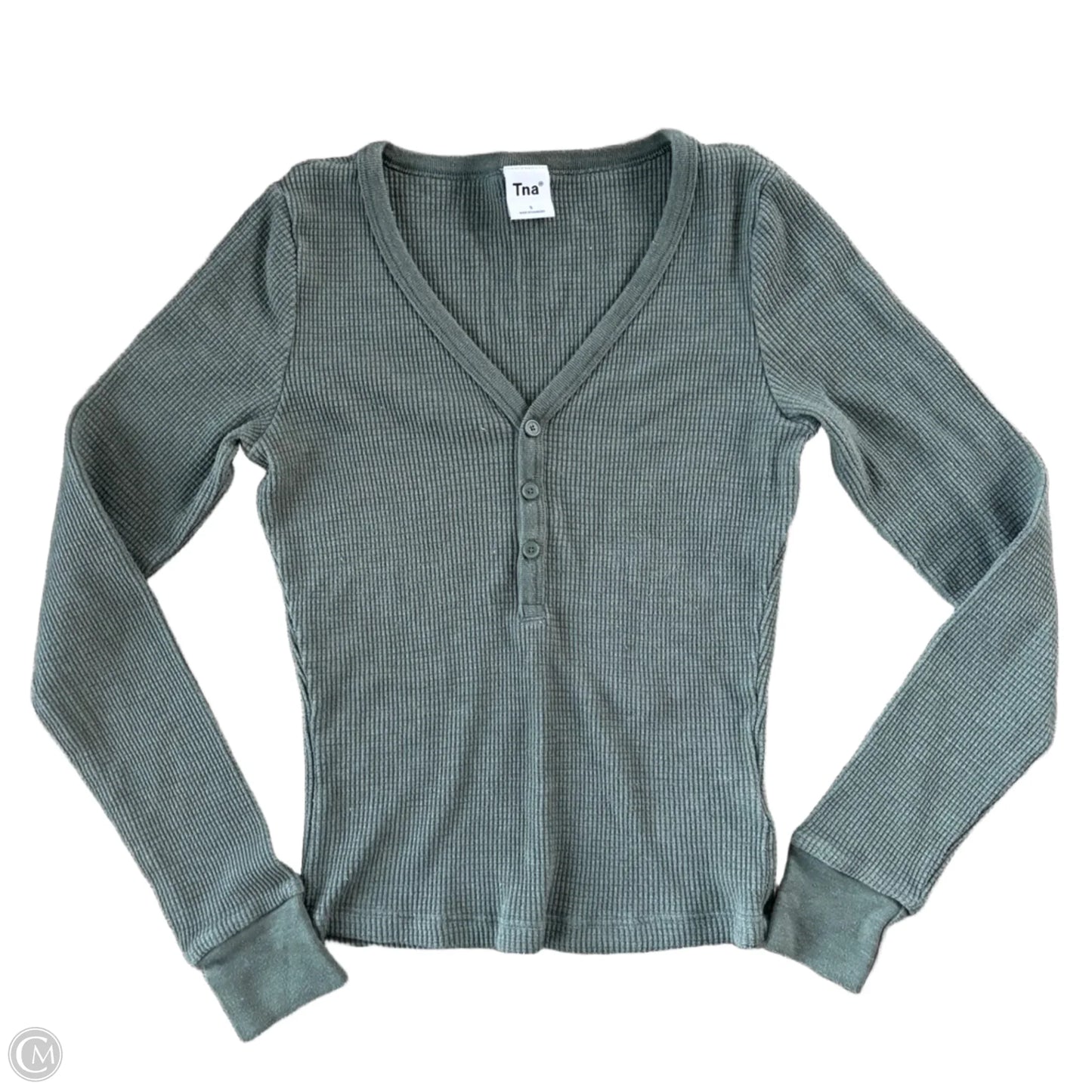 Top Long Sleeve By Tna In Green, Size: S