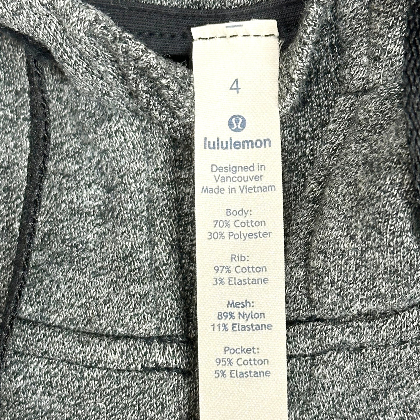 Athletic Sweatshirt Hoodie By Lululemon In Grey, Size: 4