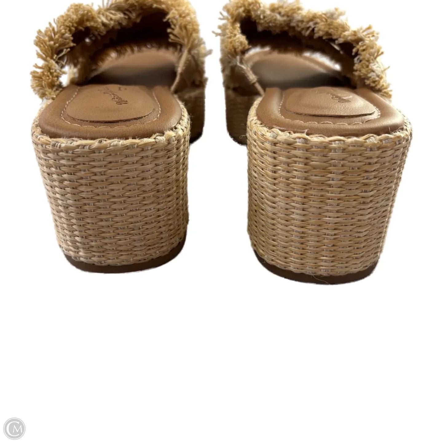 Sandals Heels Block By Universal Thread In Tan & White, Size: 6