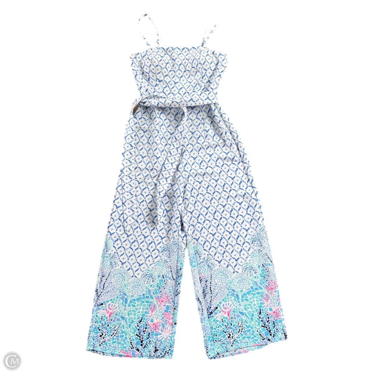 Jumpsuit Designer By Lilly Pulitzer In Blue & White, Size: 00