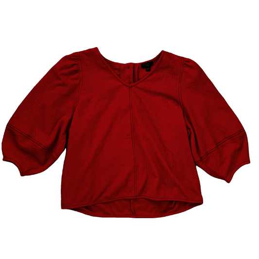 Blouse Long Sleeve By Current Air In Red, Size: L