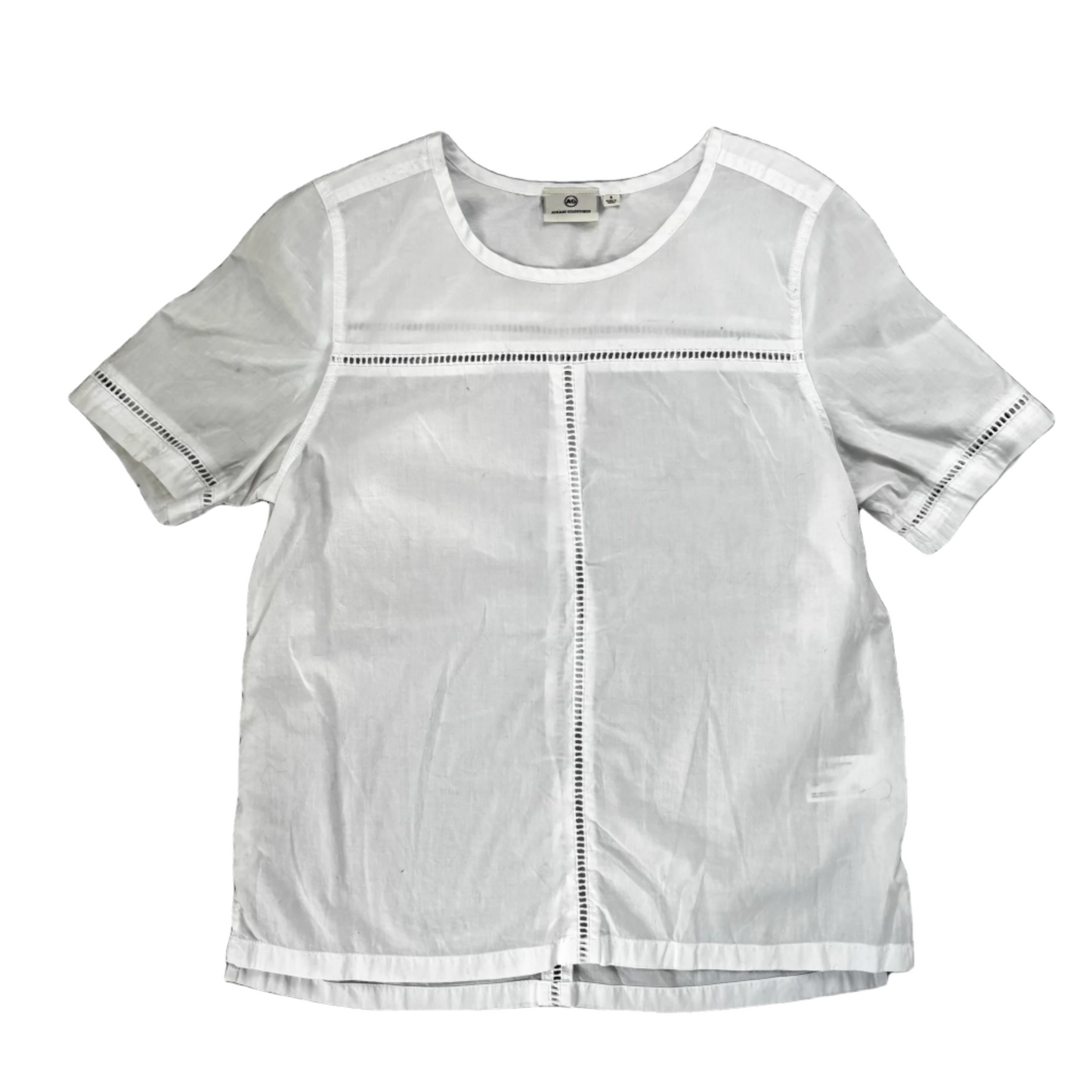 Top Short Sleeve By Adriano Goldschmied In White, Size: S