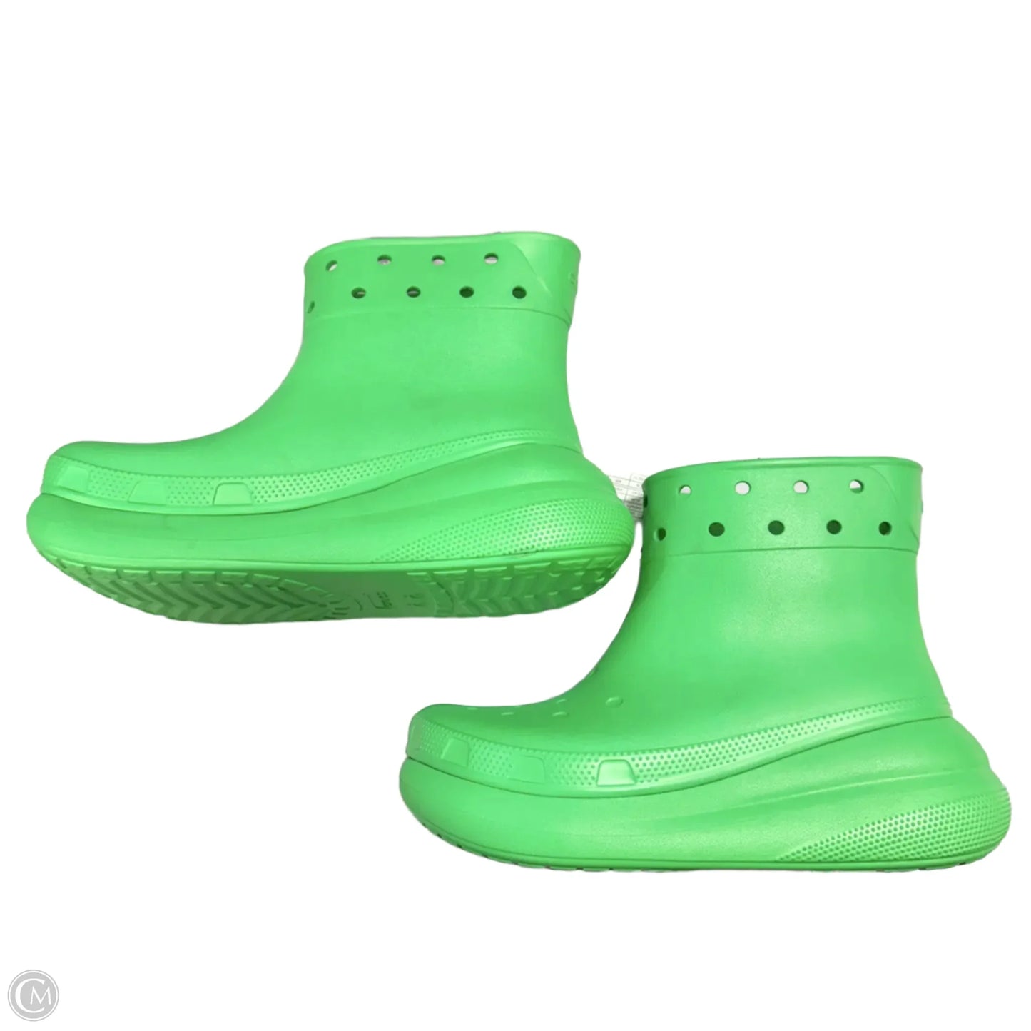 Boots Ankle Flats By Crocs In Green, Size: 11