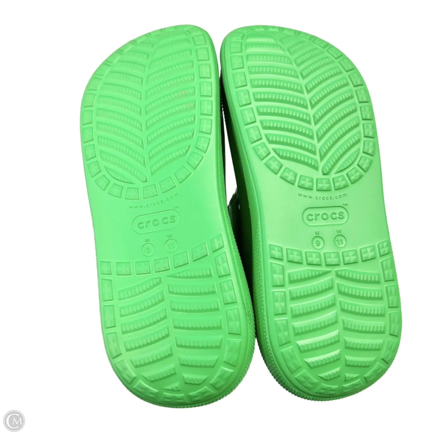 Boots Ankle Flats By Crocs In Green, Size: 11