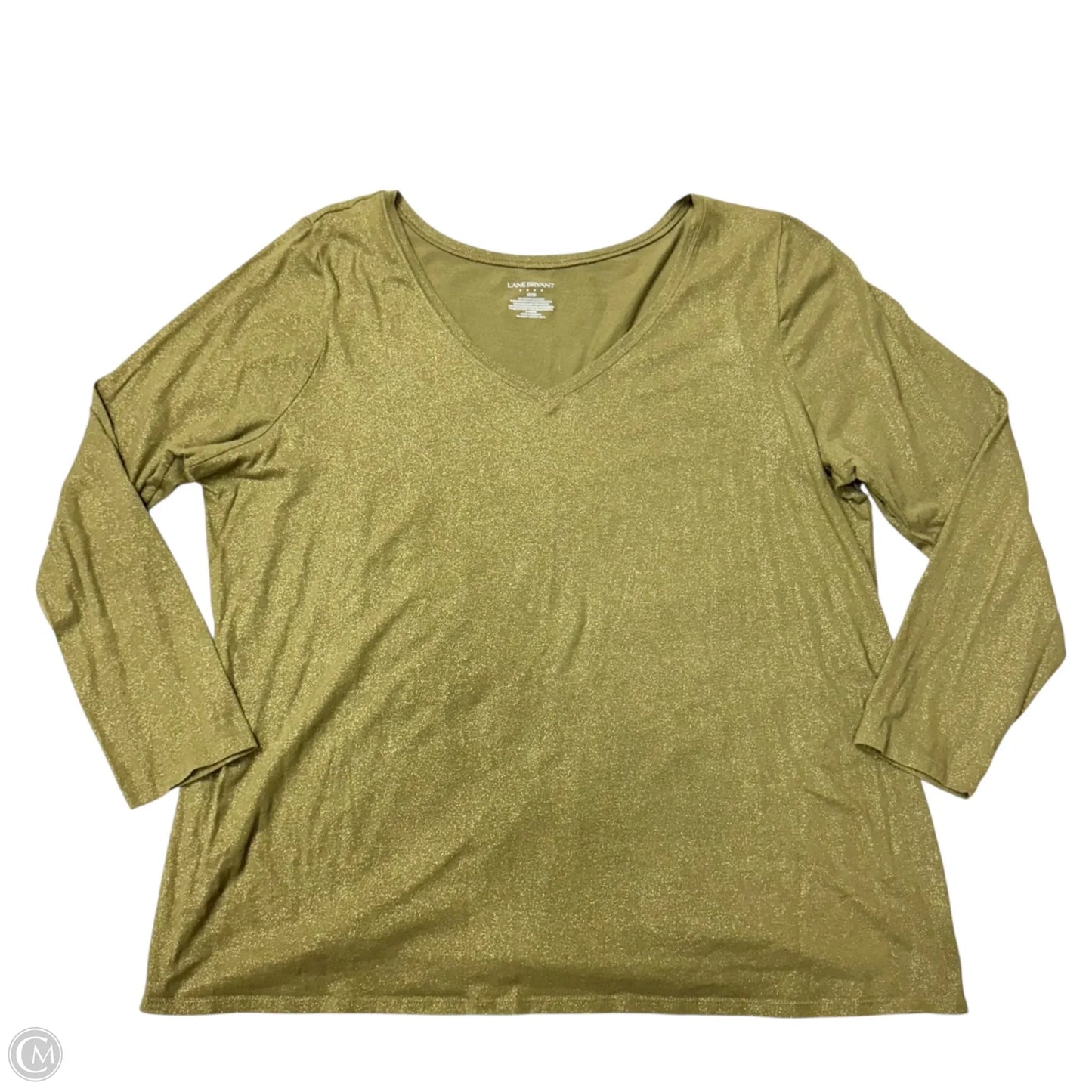 Top 3/4 Sleeve By Lane Bryant In Green, Size: 1x